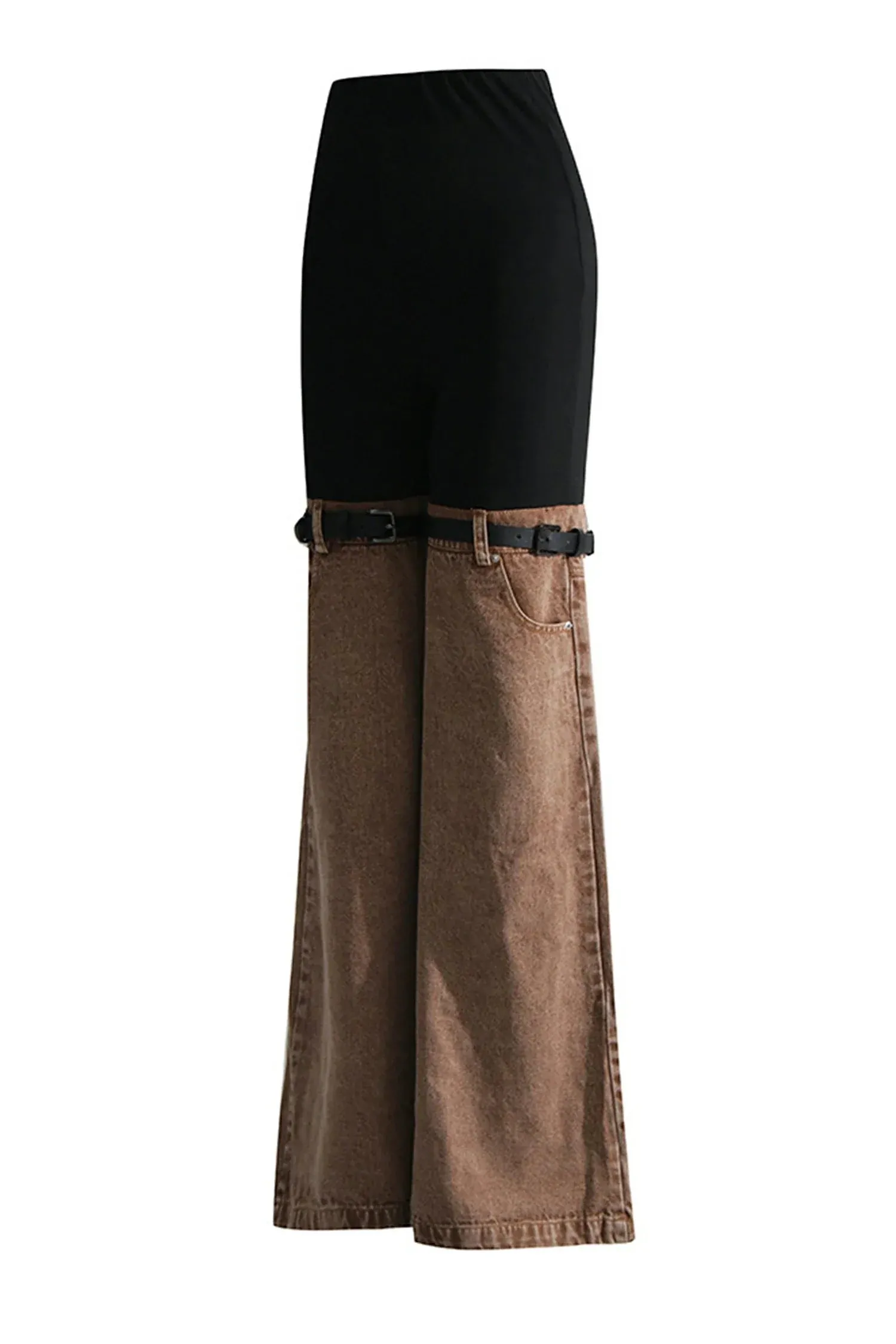 Kallipateira High Waist Color Block Wide Leg Pants