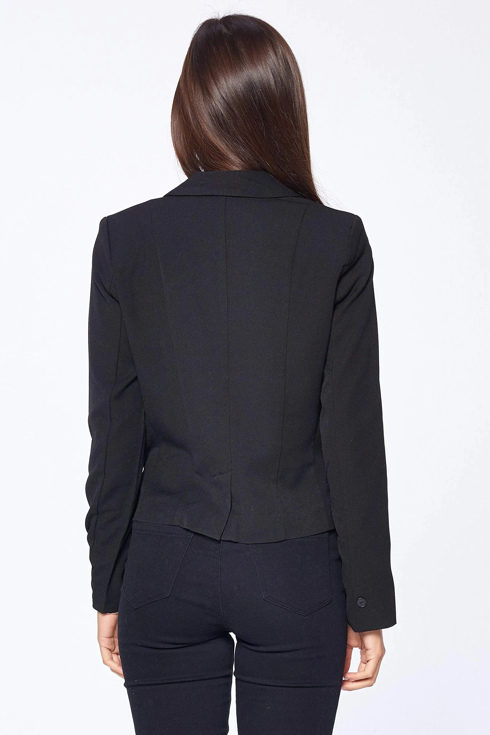 Khanomak Women's Long Sleeve Single Breasted Blazer Jacket