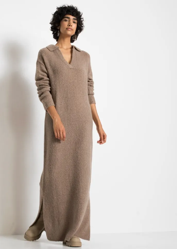 Knitted dress Rainbow, brown