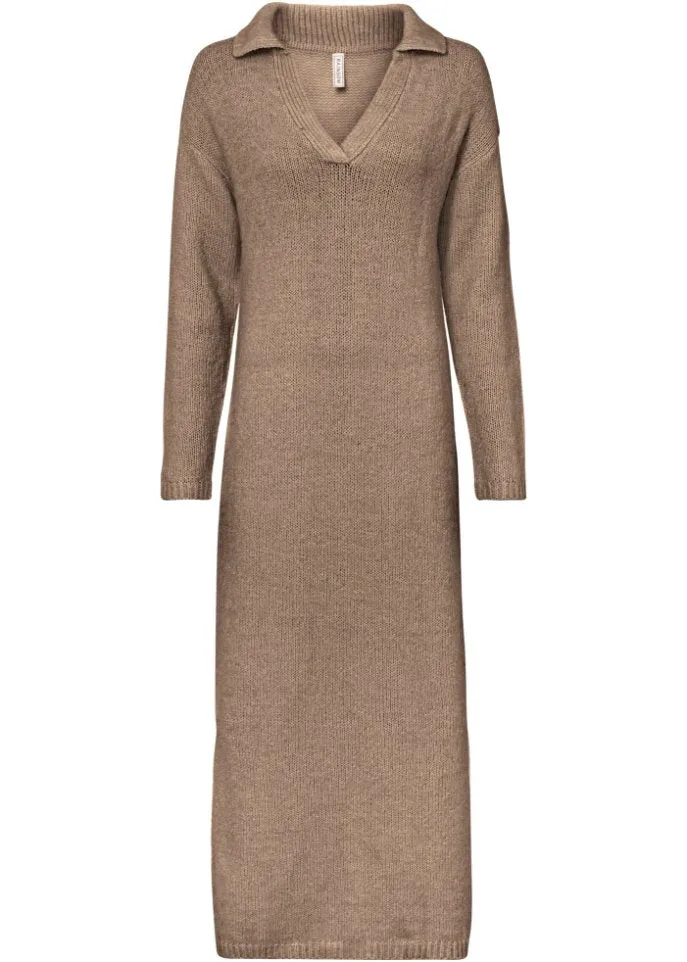 Knitted dress Rainbow, brown