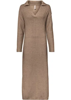 Knitted dress Rainbow, brown