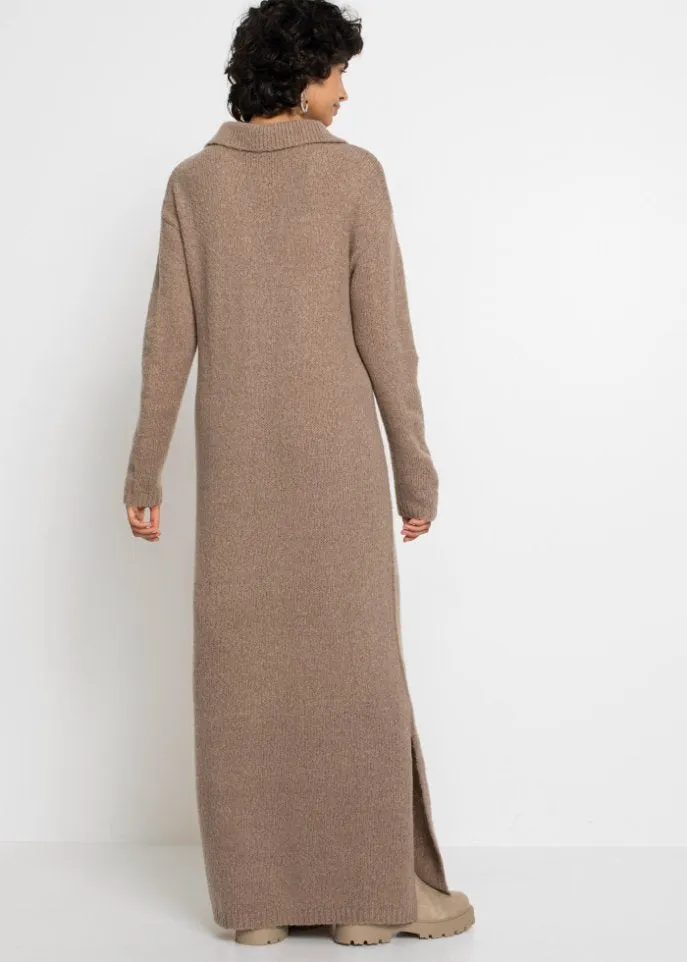 Knitted dress Rainbow, brown