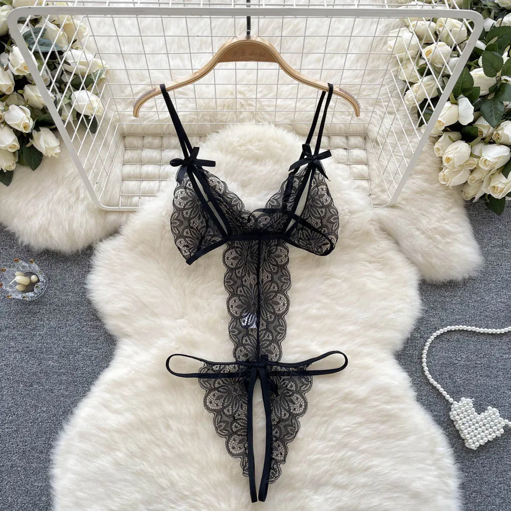 Lace See-through High-cut One-piece