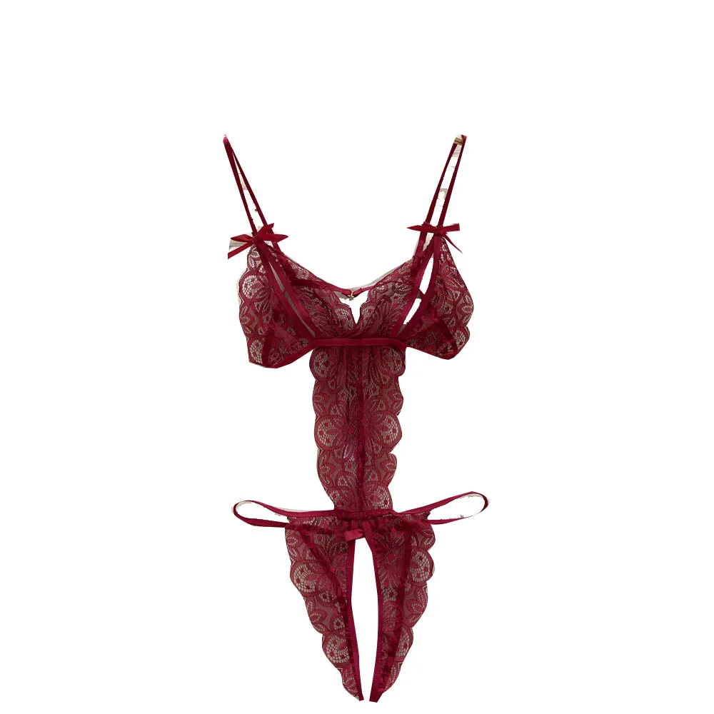 Lace See-through High-cut One-piece