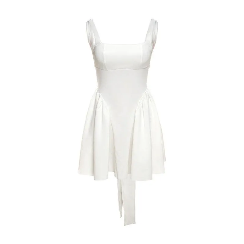 Lace-Up Elegance: Backless Bow Evening Dress