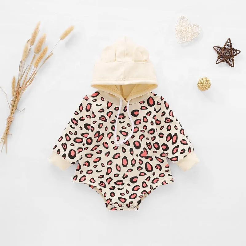Leopard  Long Sleeve One Piece Romper 6M-18M