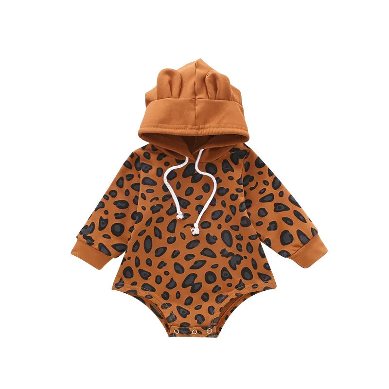 Leopard  Long Sleeve One Piece Romper 6M-18M