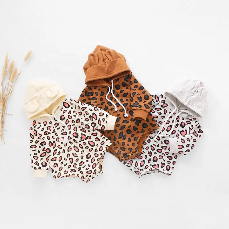 Leopard  Long Sleeve One Piece Romper 6M-18M