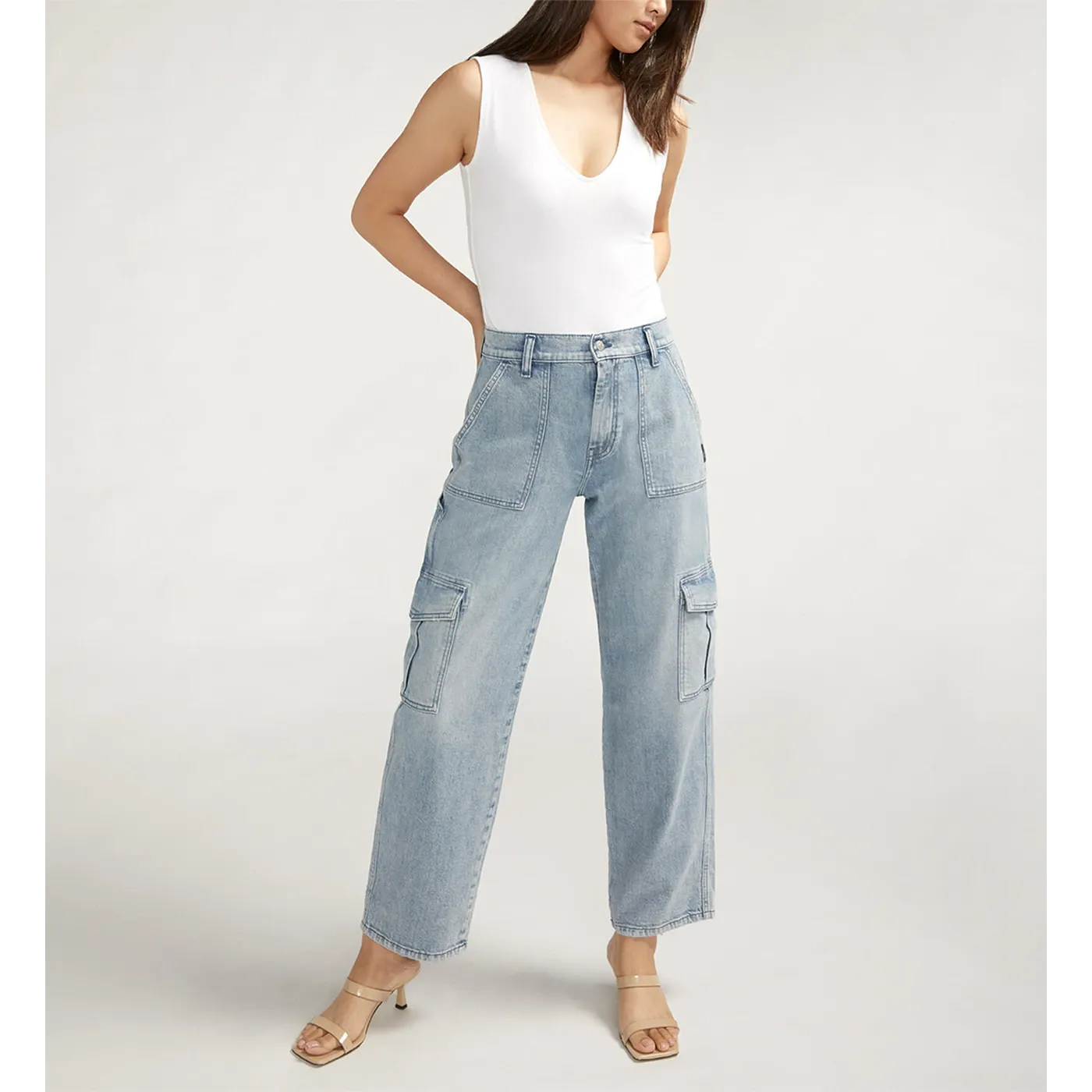 Light Blue Utility Cargo Jeans