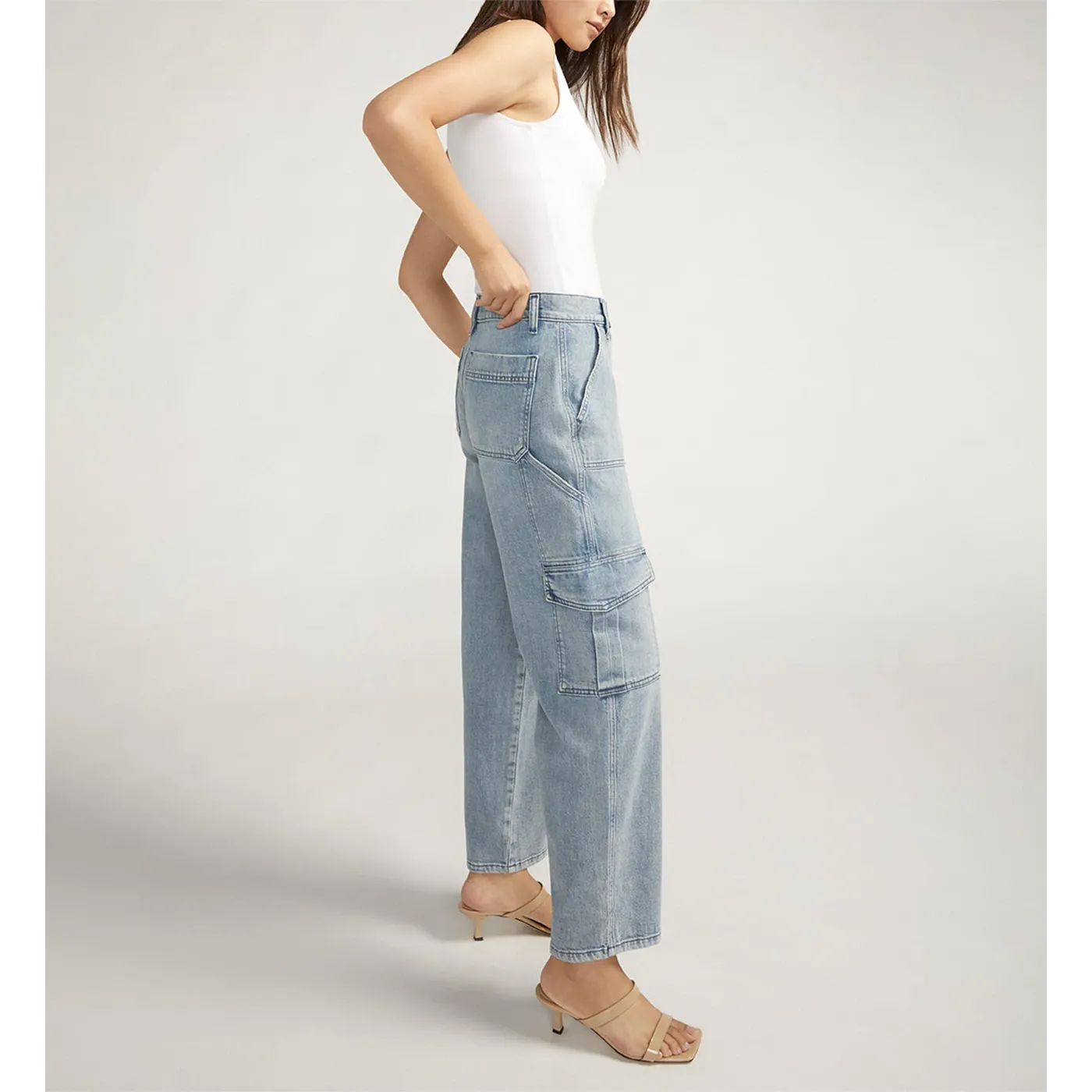 Light Blue Utility Cargo Jeans