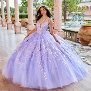 Lilac Sexy Spaghetti Strap Floral Gown Quinceanera Dress 2024 Sequin Applique Lace Basque Glitters Vestidos De 15 Prom Party Gow