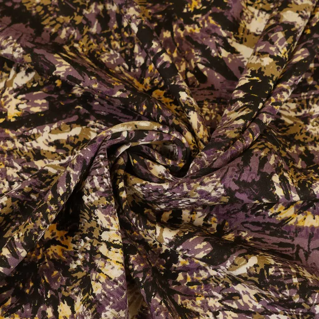 Lima - Mauve Firework Stretch Viscose Woven Twill Fabric - 2.1m Remnant