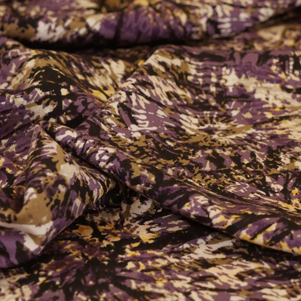Lima - Mauve Firework Stretch Viscose Woven Twill Fabric - 2.1m Remnant