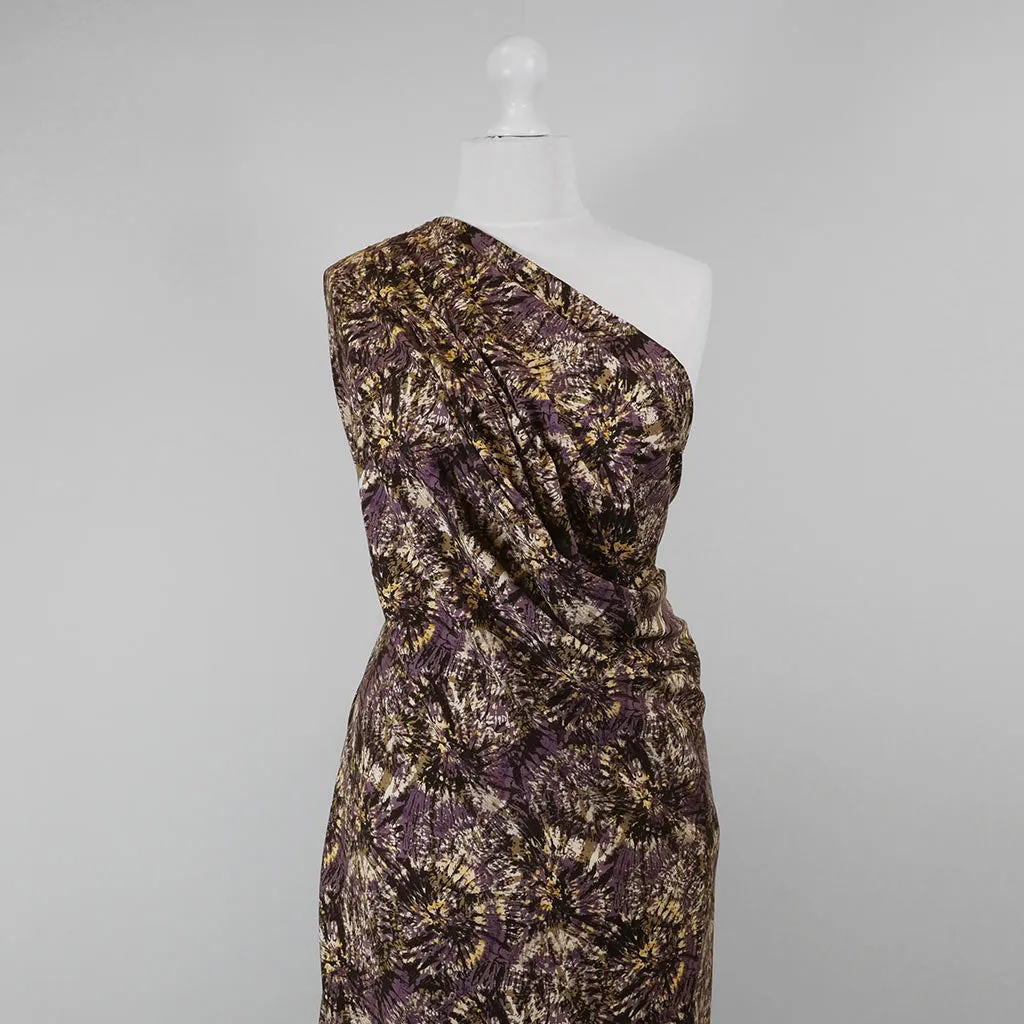 Lima - Mauve Firework Stretch Viscose Woven Twill Fabric Sample