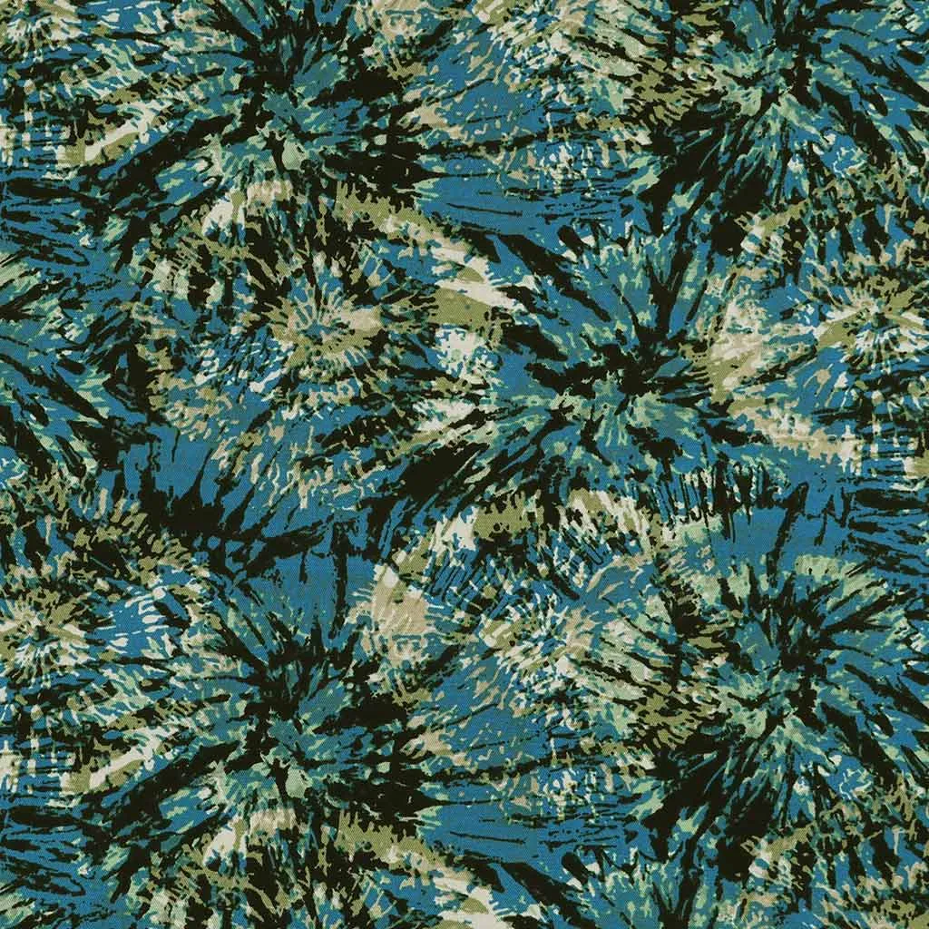 Lima - Petrol Firework Stretch Viscose Woven Twill Fabric
