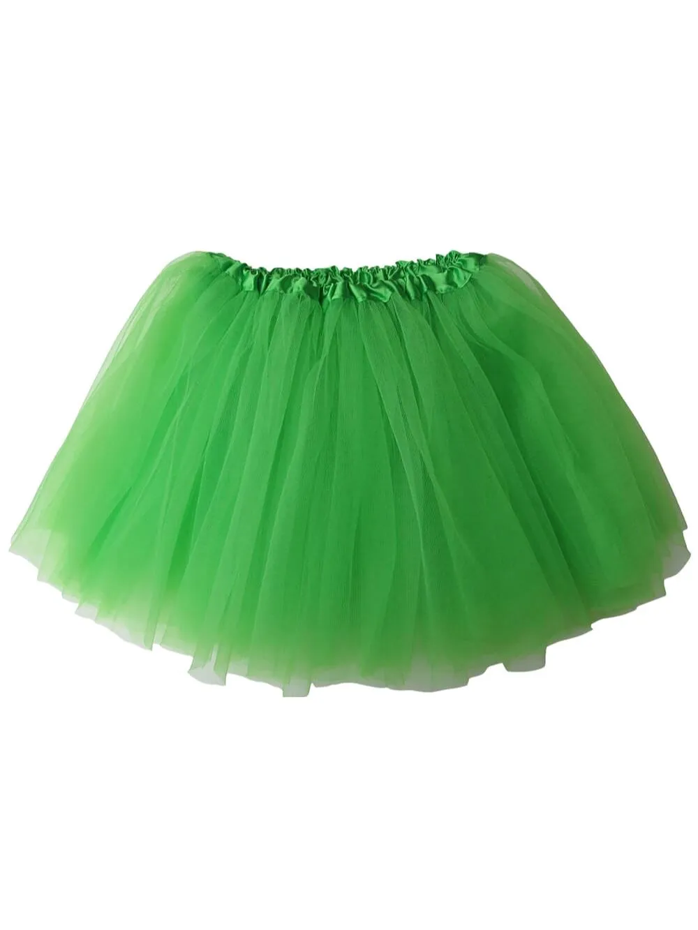 Lime Green Tutu Skirt - Kids Size 3-Layer Tulle Basic Ballet Dance Costume Tutus for Girls