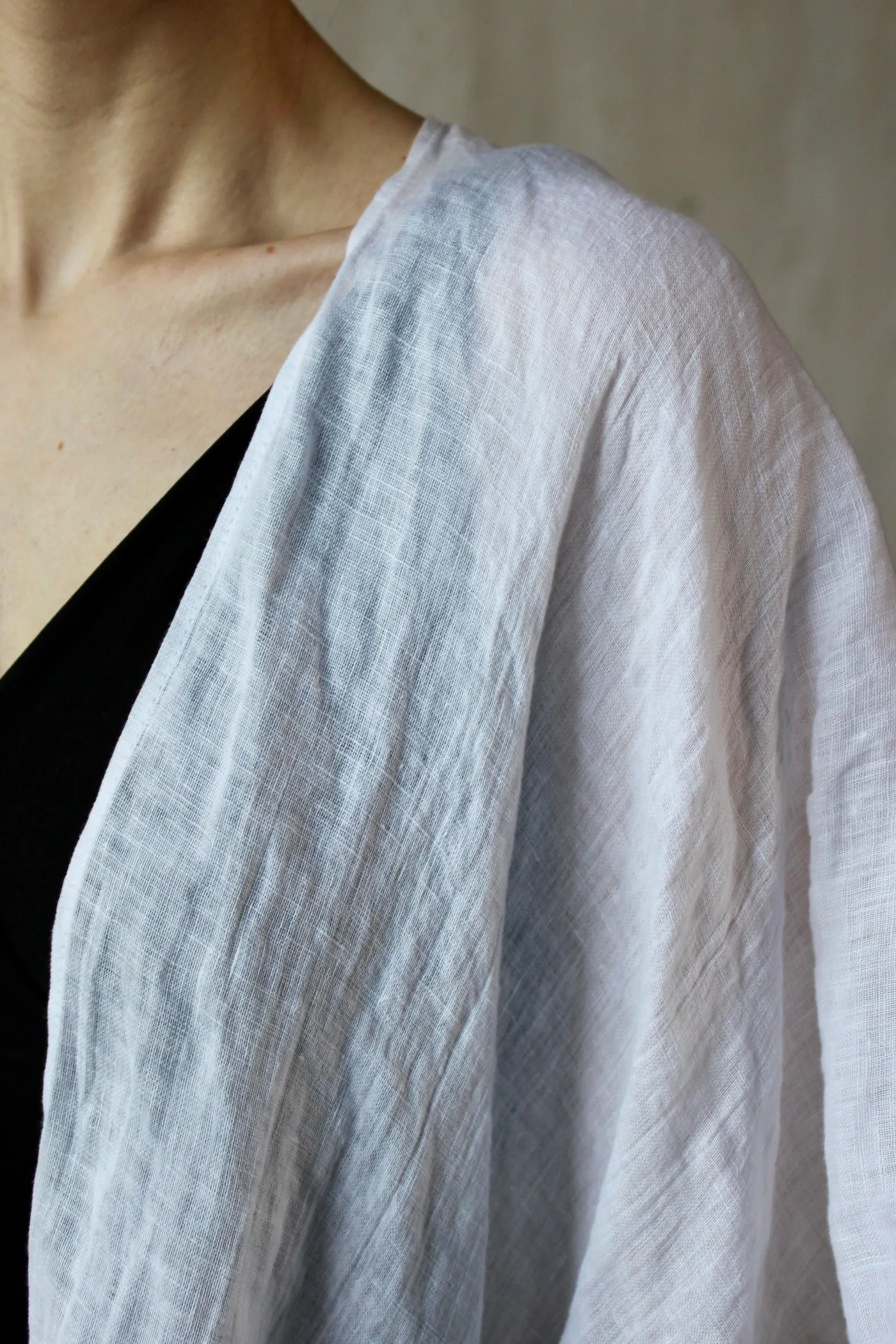 Linen Beach Cover Up - White, Off-White, Natural