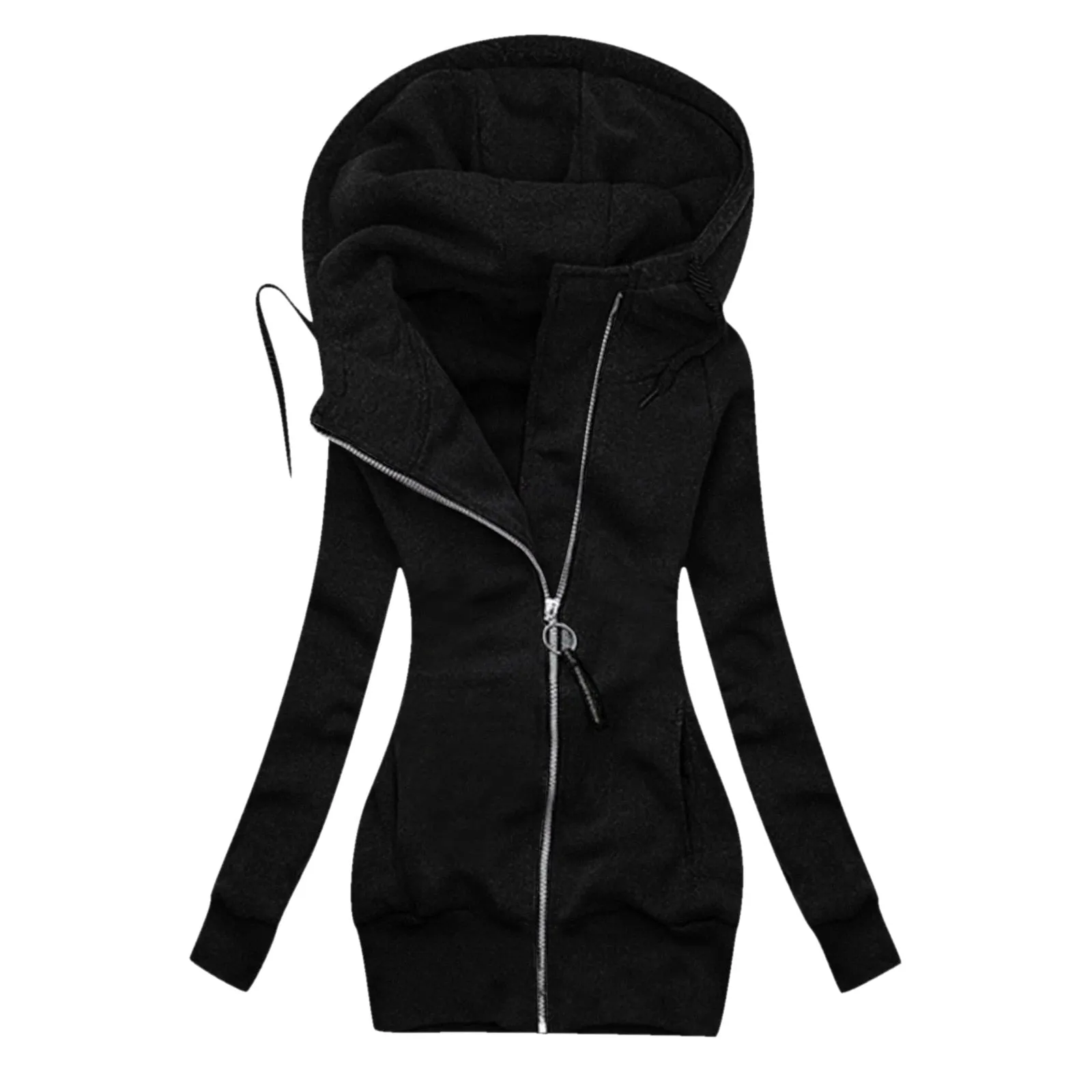 Long Zipper Hooded Winter Jacket