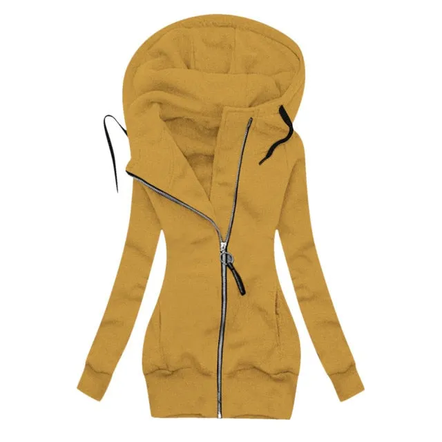Long Zipper Hooded Winter Jacket