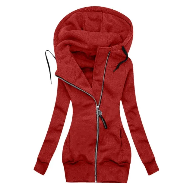 Long Zipper Hooded Winter Jacket