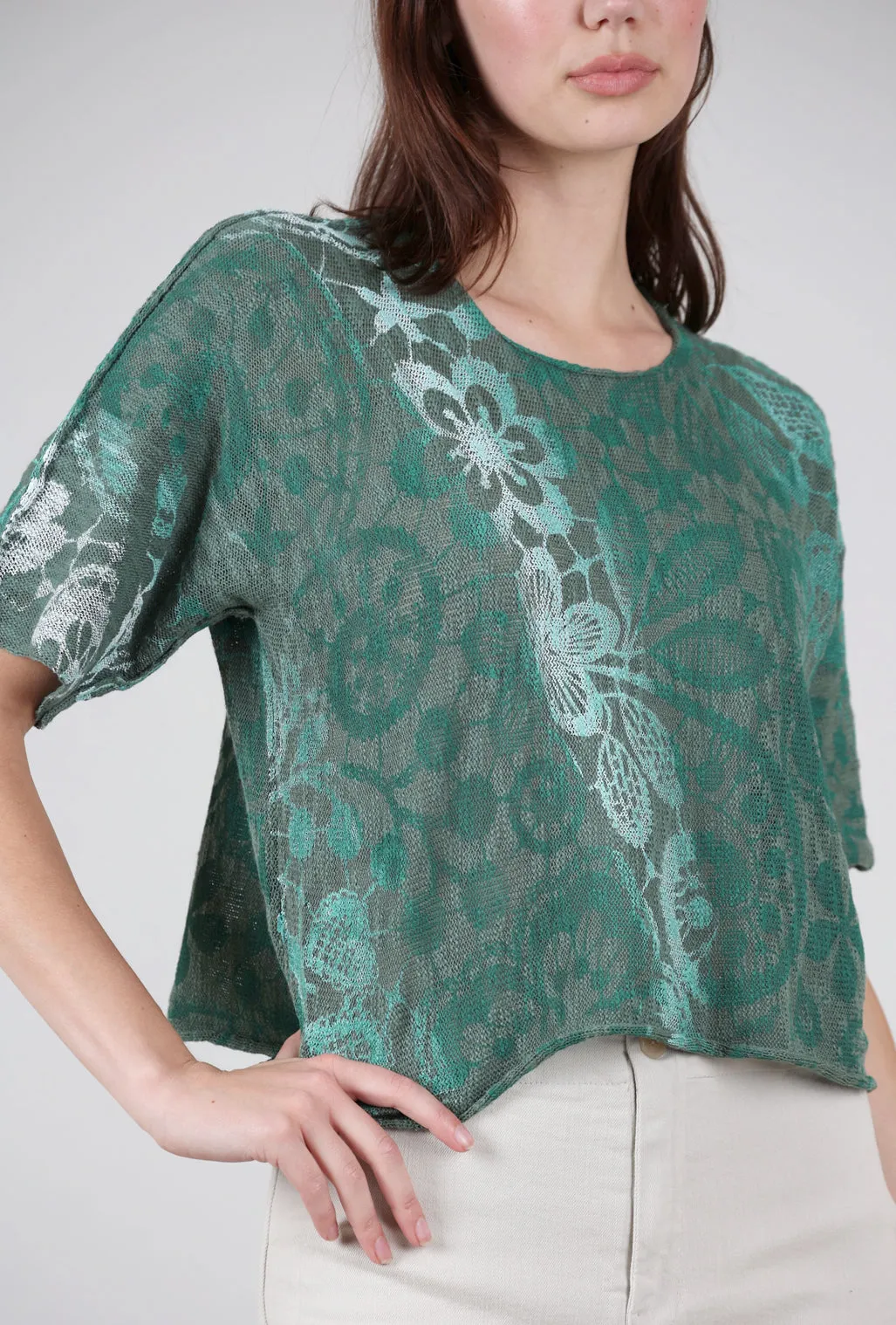 Louie Ombre Lace Sweater, Sage