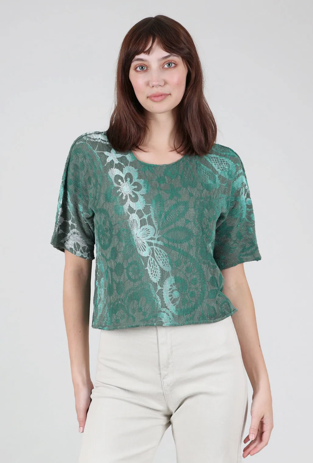 Louie Ombre Lace Sweater, Sage