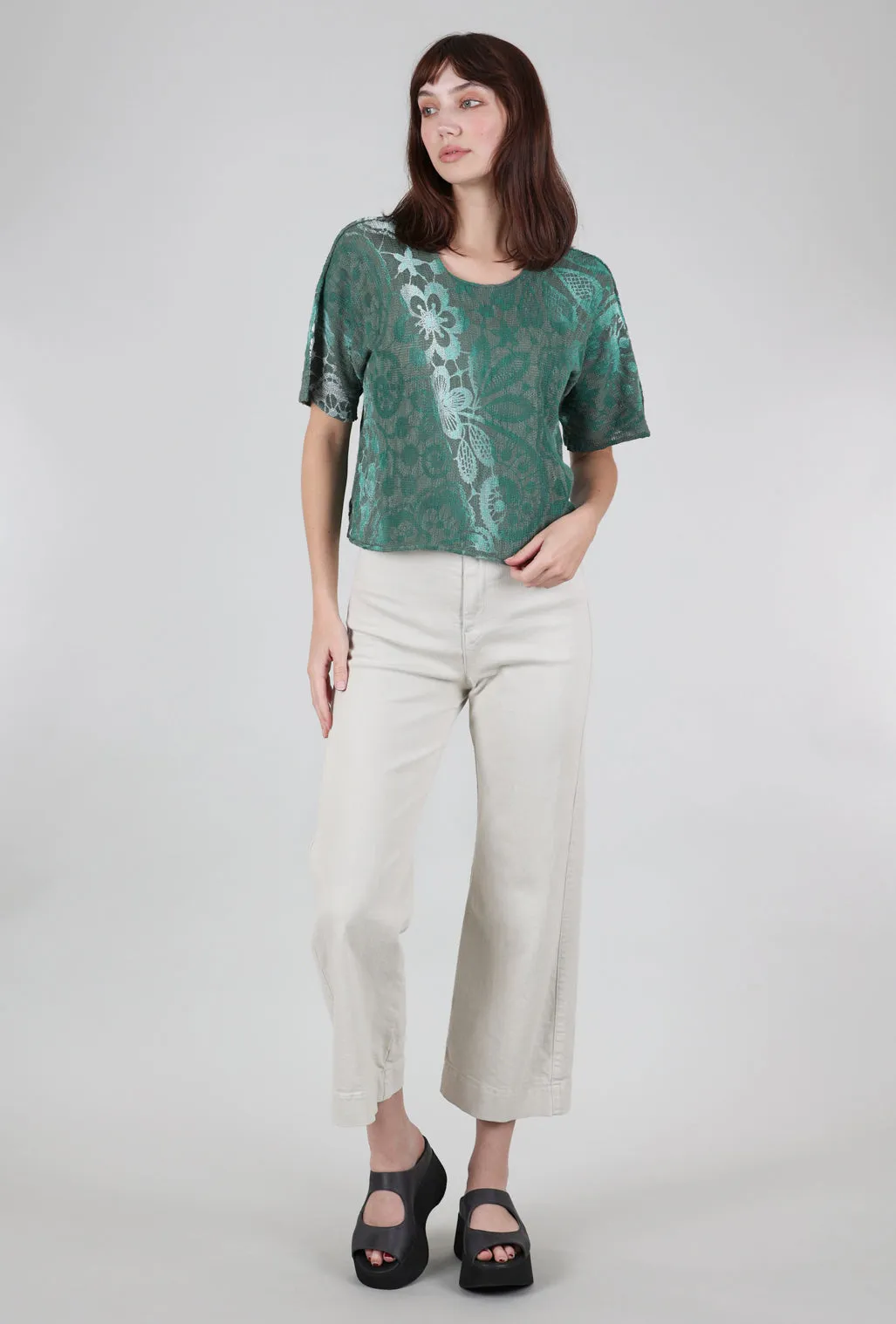 Louie Ombre Lace Sweater, Sage