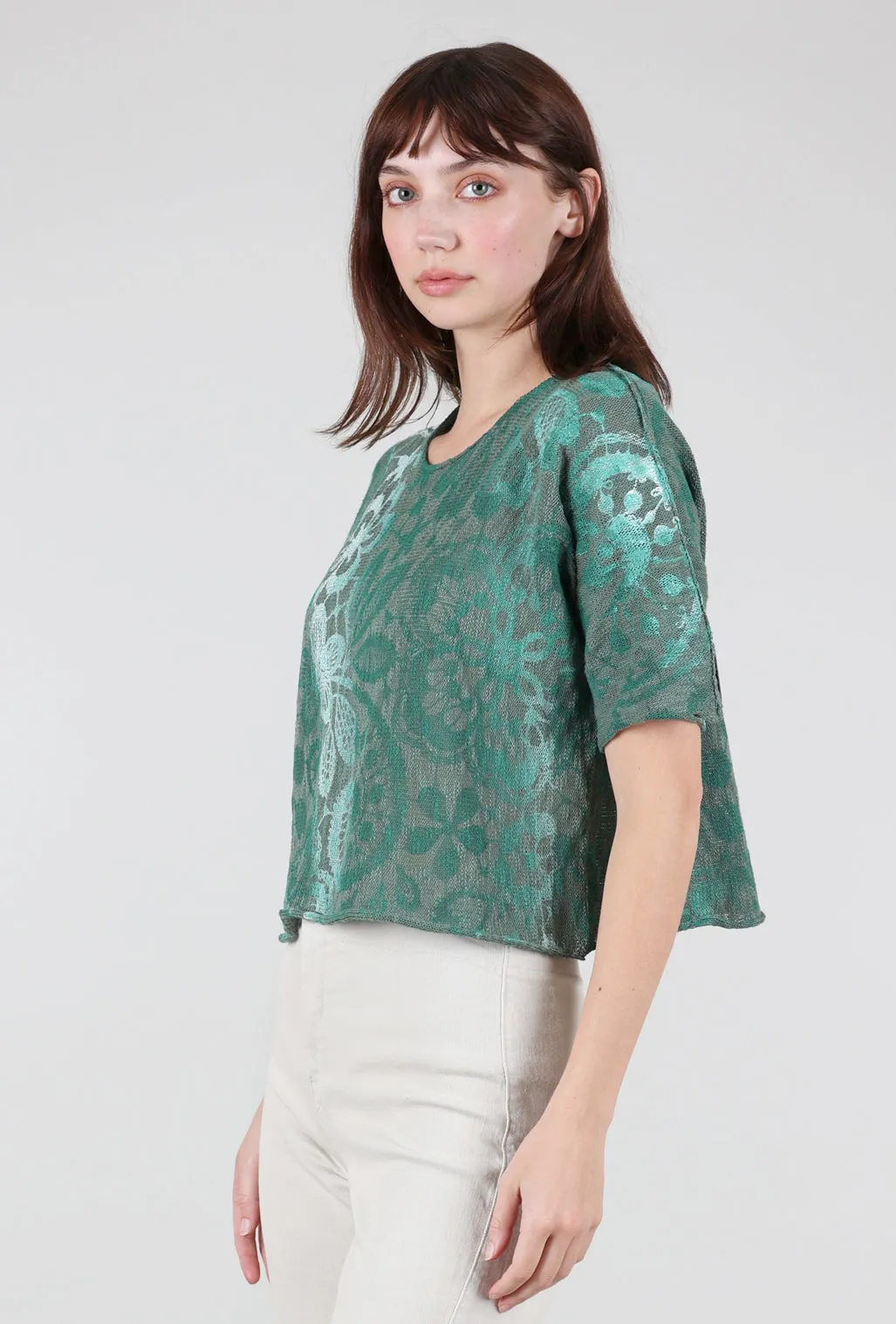 Louie Ombre Lace Sweater, Sage