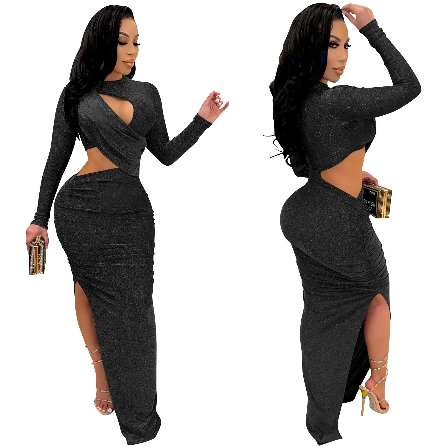 MB FASHION SPARKLE GLITTER MAXI DRESS MB5550 PRE-ORDER