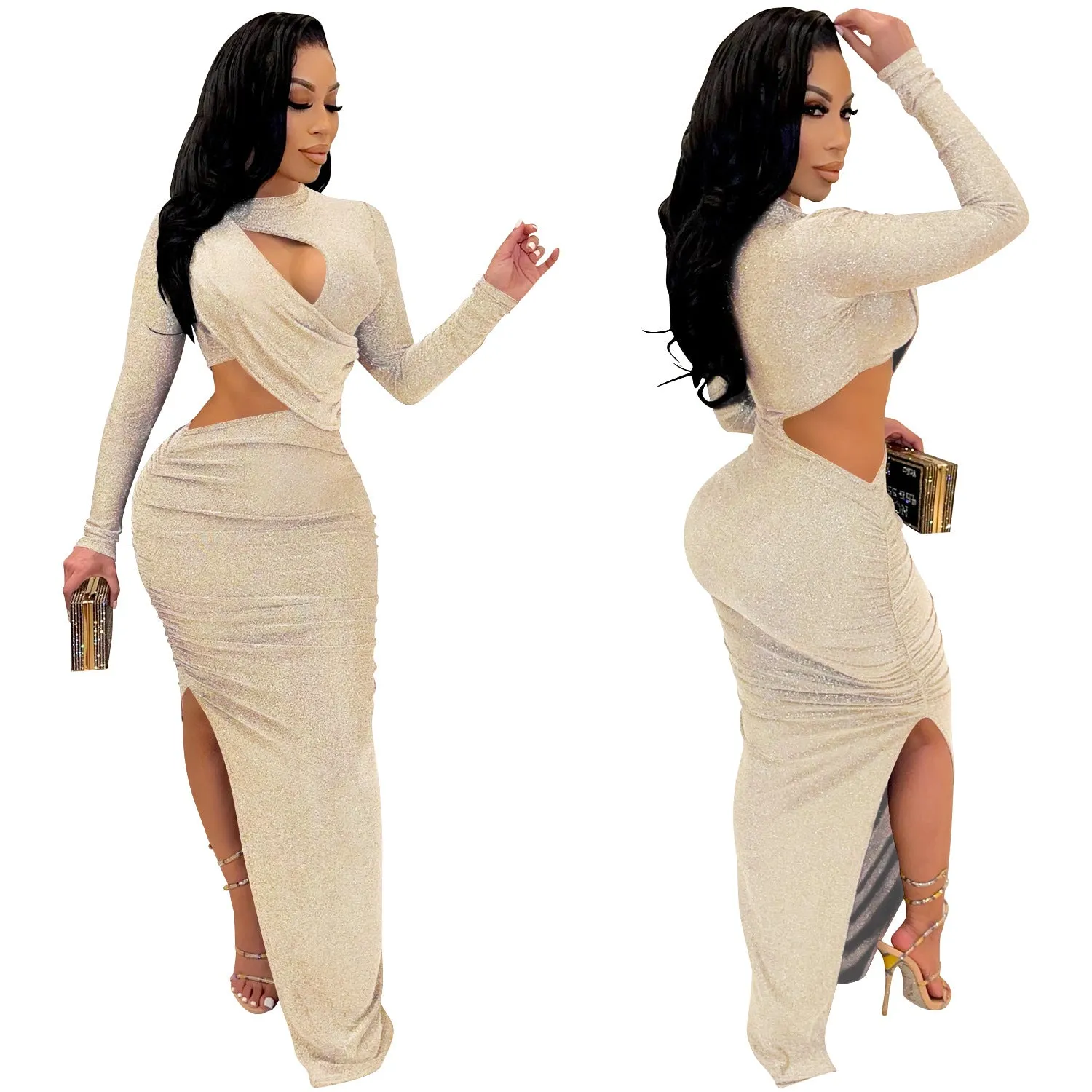 MB FASHION SPARKLE GLITTER MAXI DRESS MB5550 PRE-ORDER