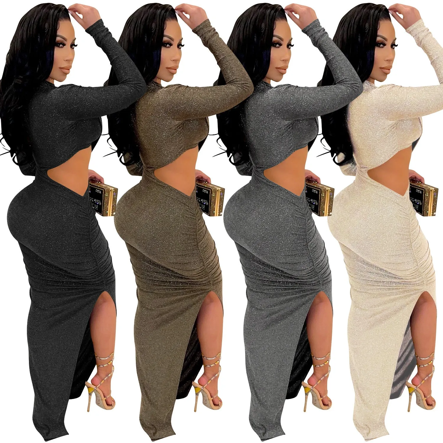 MB FASHION SPARKLE GLITTER MAXI DRESS MB5550 PRE-ORDER