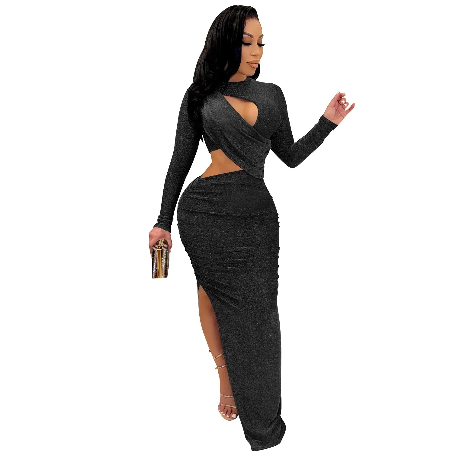MB FASHION SPARKLE GLITTER MAXI DRESS MB5550 PRE-ORDER