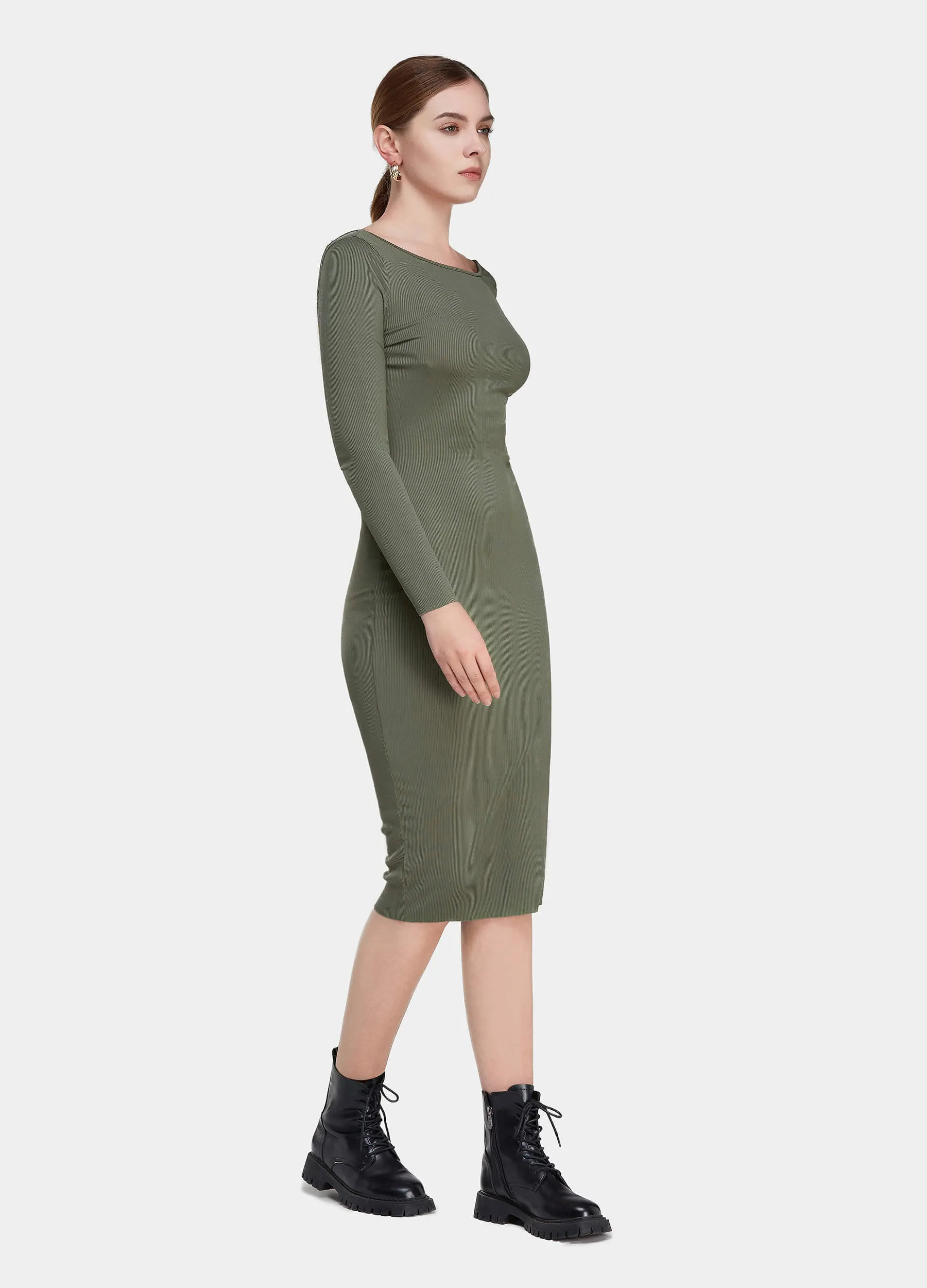 MECALA Women's Knit Bodycon Dress Backless Sexy Dinner Cocktail Dress