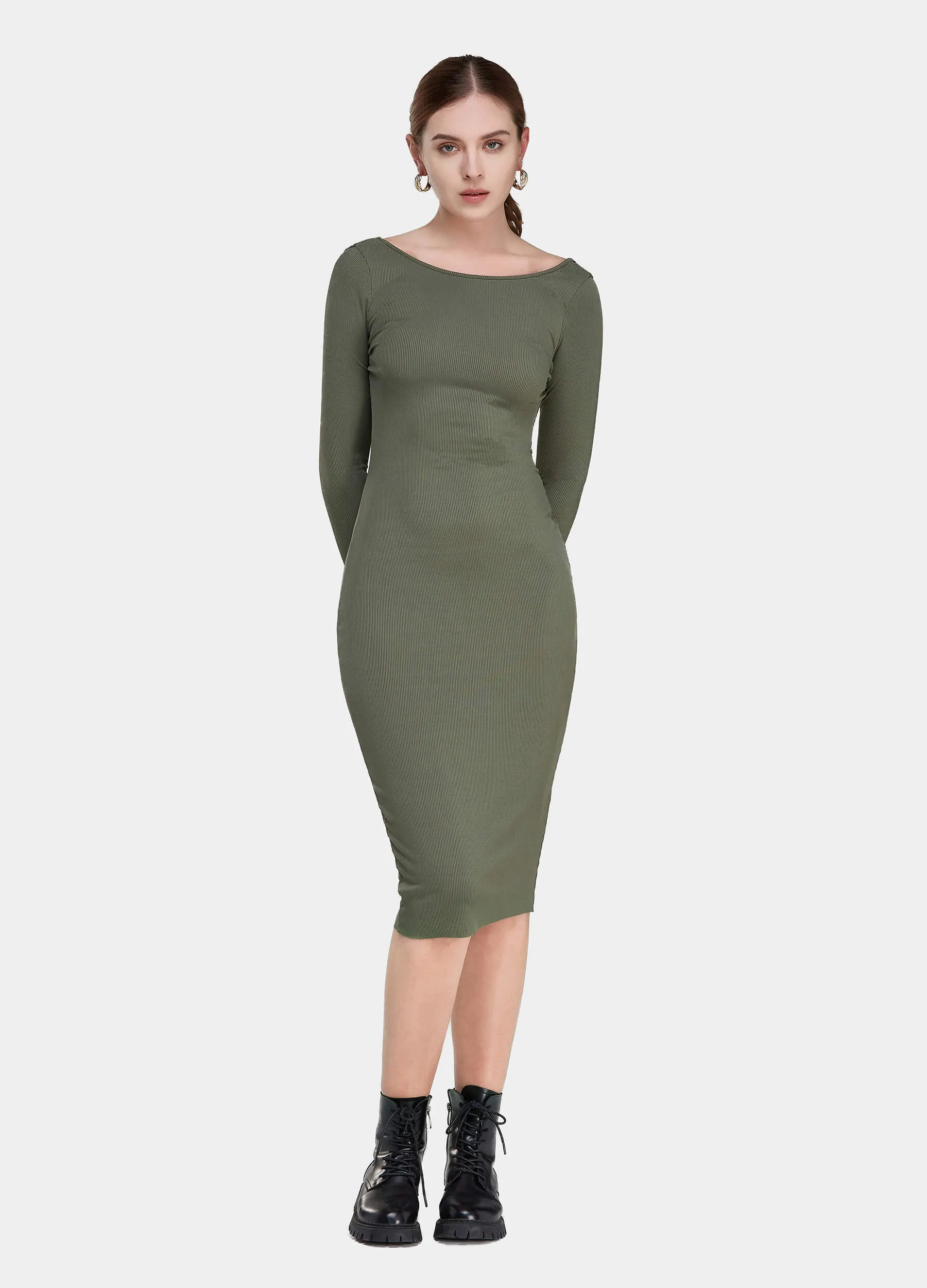 MECALA Women's Knit Bodycon Dress Backless Sexy Dinner Cocktail Dress