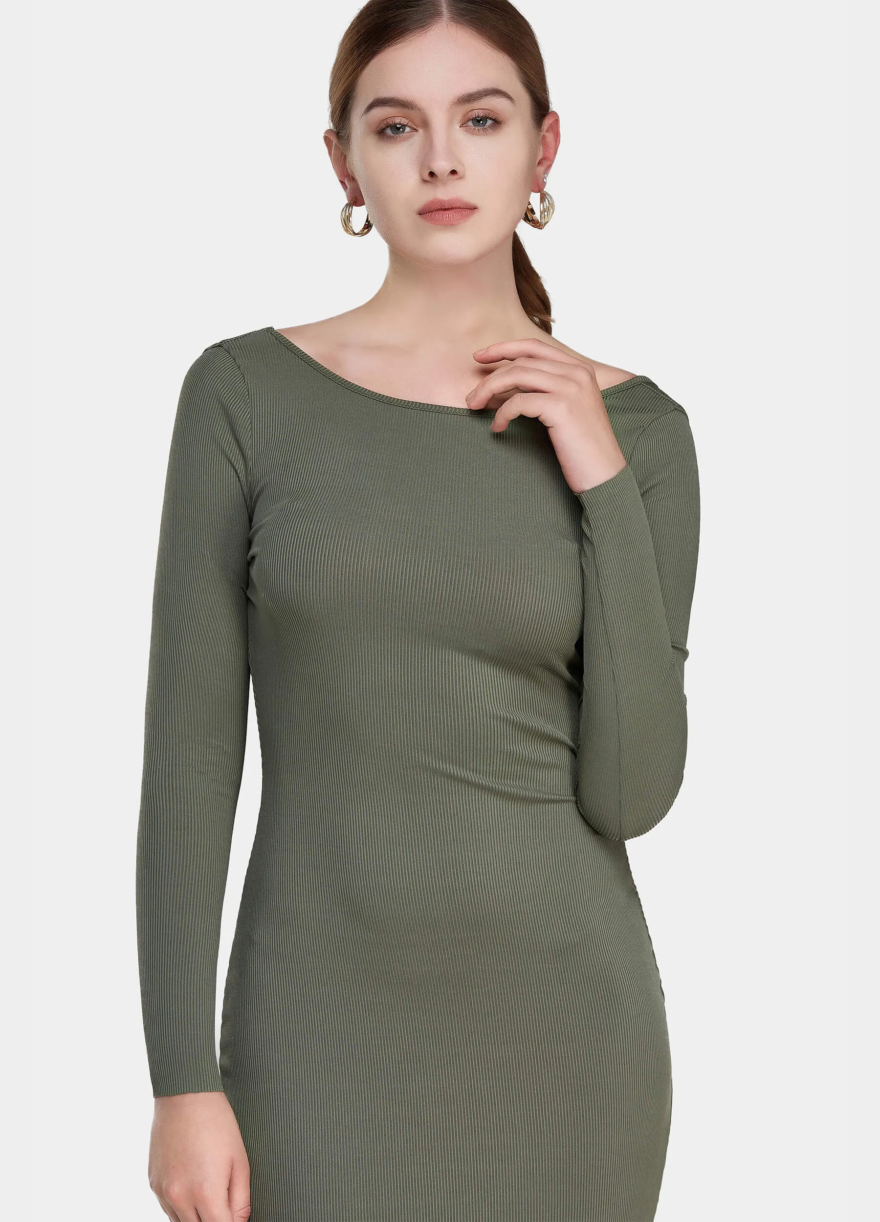 MECALA Women's Knit Bodycon Dress Backless Sexy Dinner Cocktail Dress