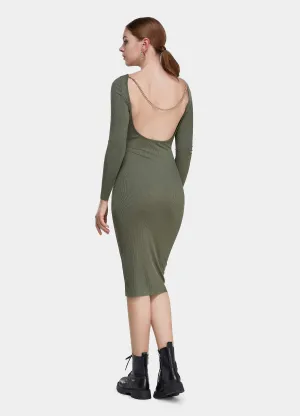 MECALA Women's Knit Bodycon Dress Backless Sexy Dinner Cocktail Dress