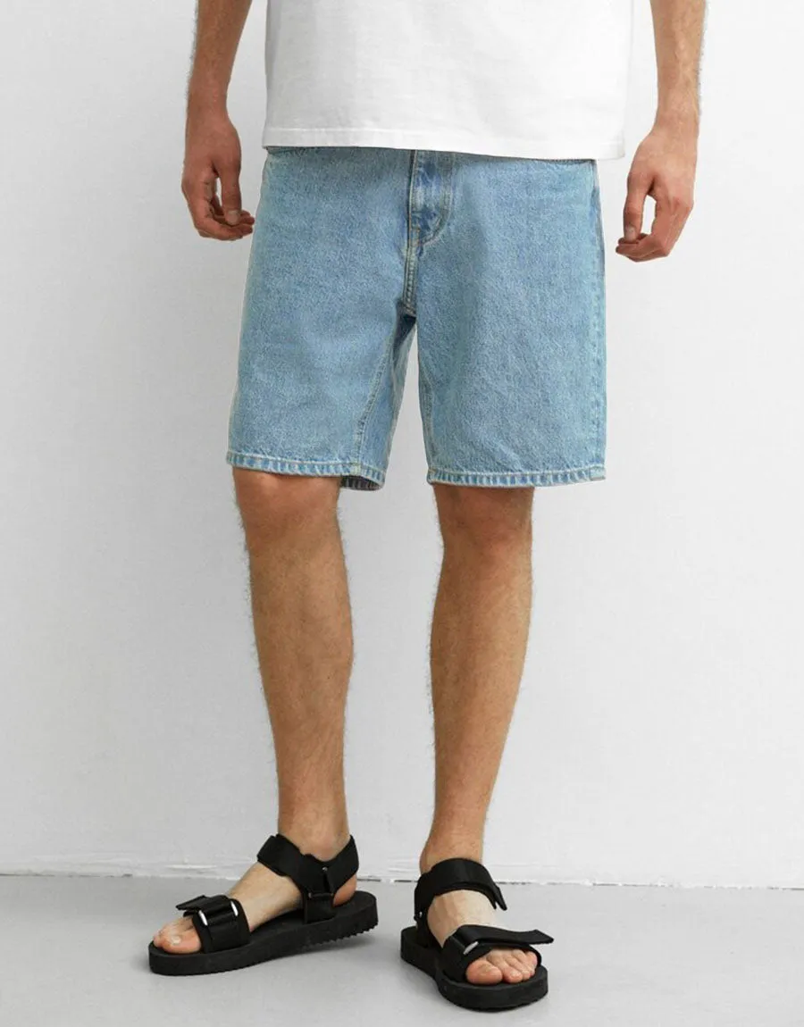 Men's Denim Jeans Shorts-Mid Blue
