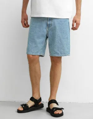 Men's Denim Jeans Shorts-Mid Blue