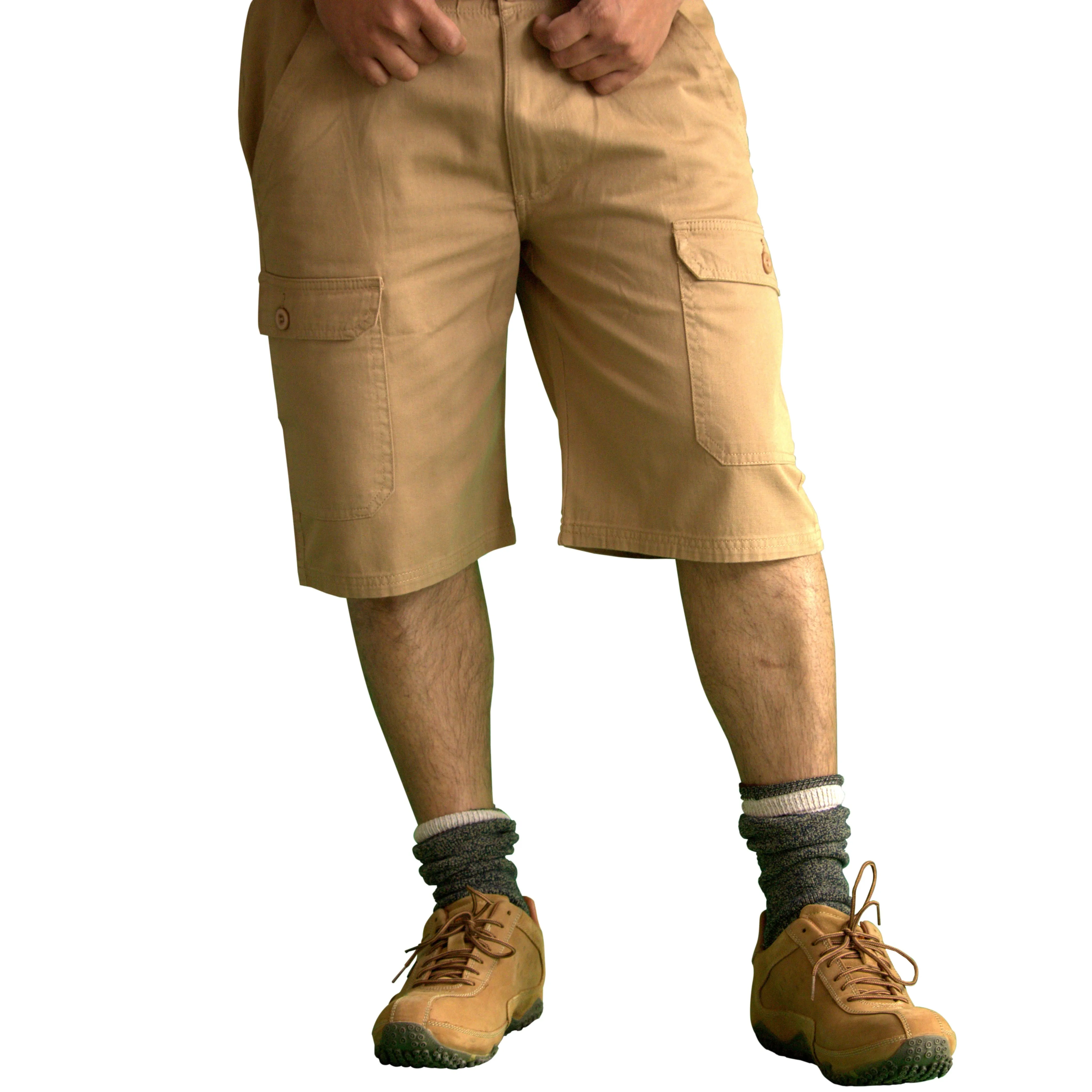 Men's Knee Touching Classic Cargo Short Pants (Khaki)