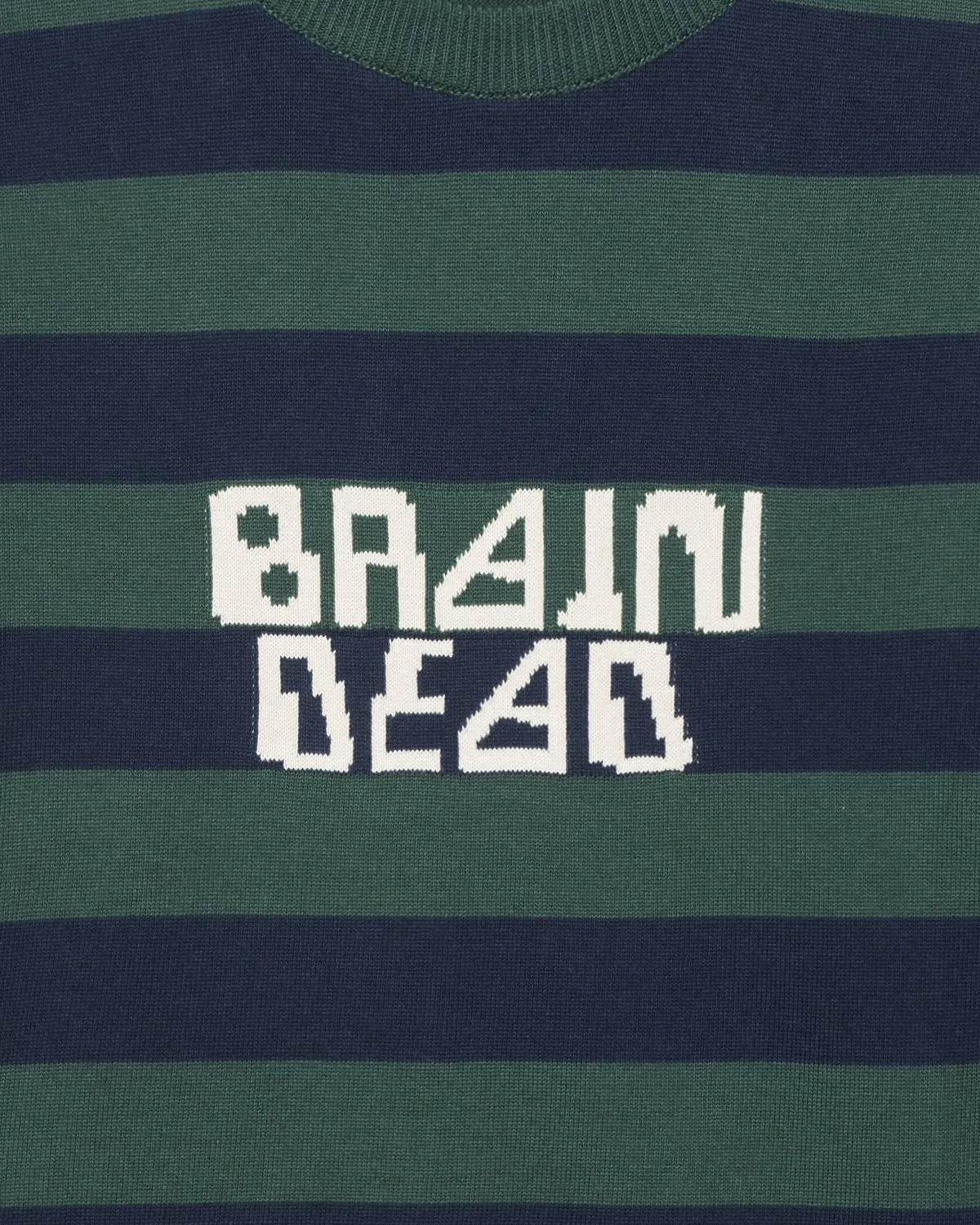 Merino Splatt Short Sleeve Stripe Sweater - Green/Blue