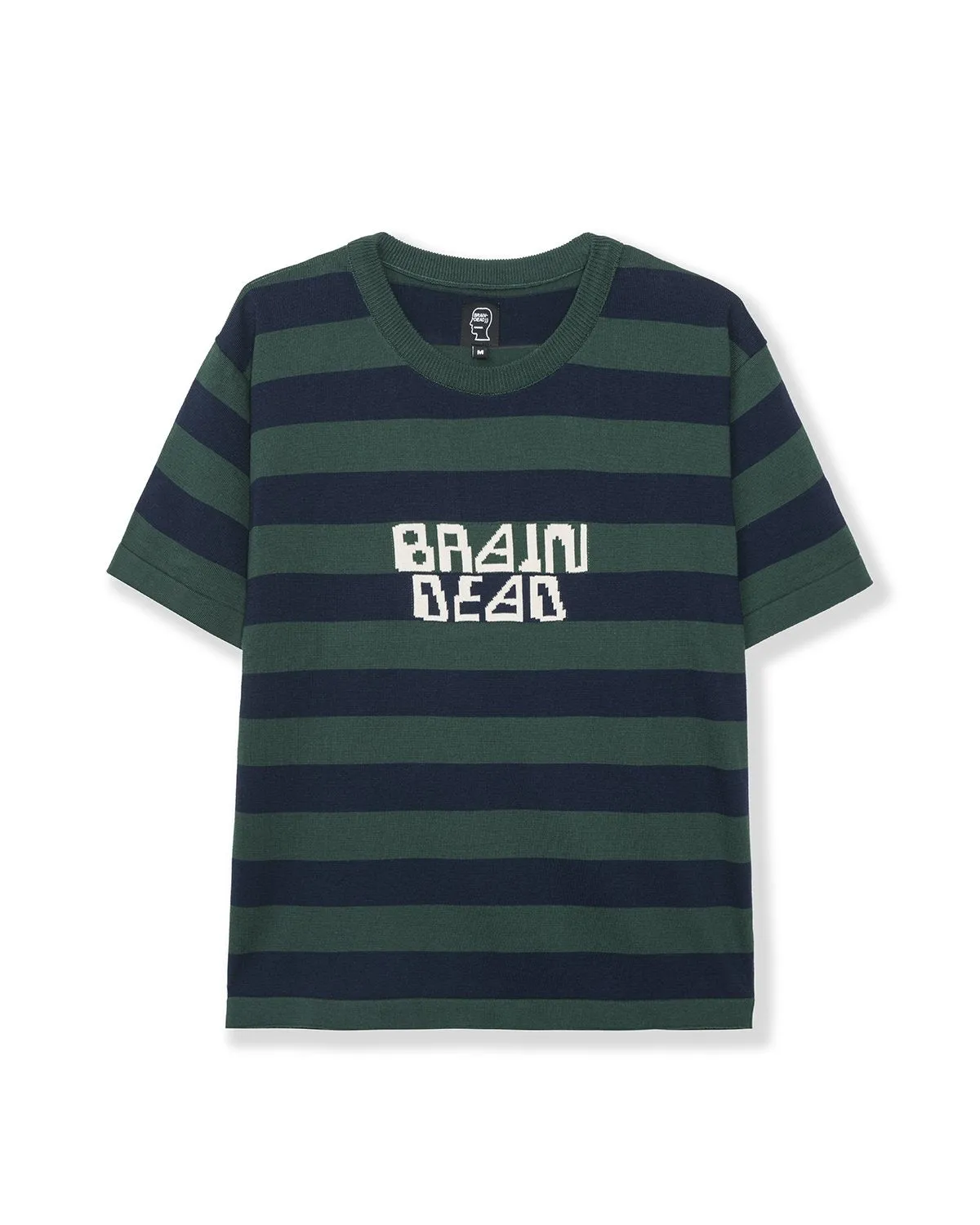 Merino Splatt Short Sleeve Stripe Sweater - Green/Blue