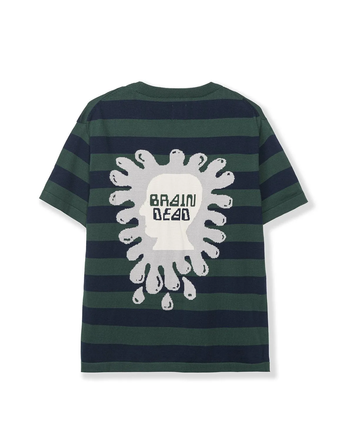 Merino Splatt Short Sleeve Stripe Sweater - Green/Blue