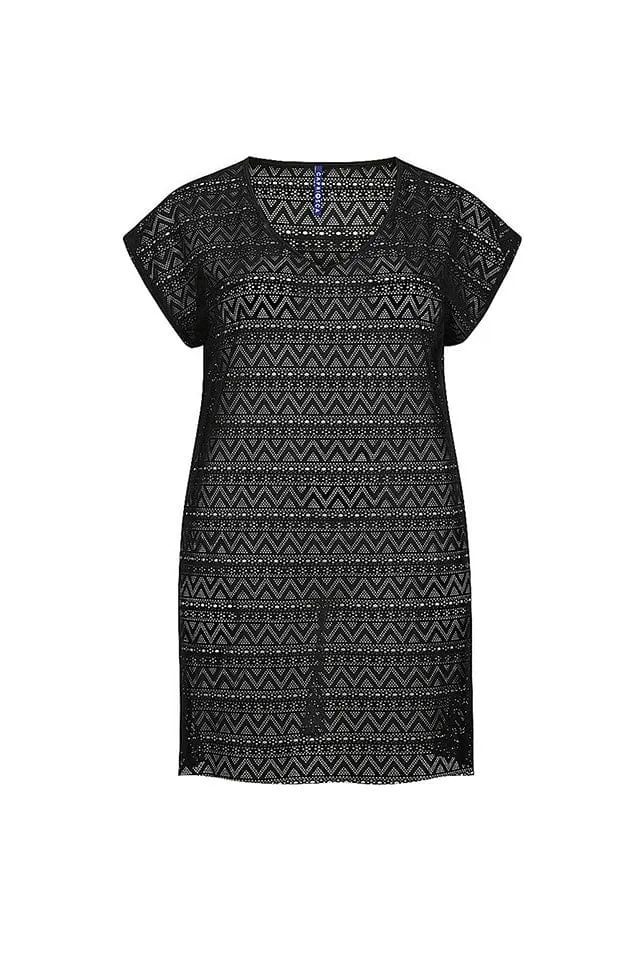 Mesh Beach Cover Up Black