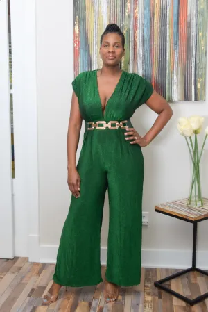 Metallic Green Jumpsuit