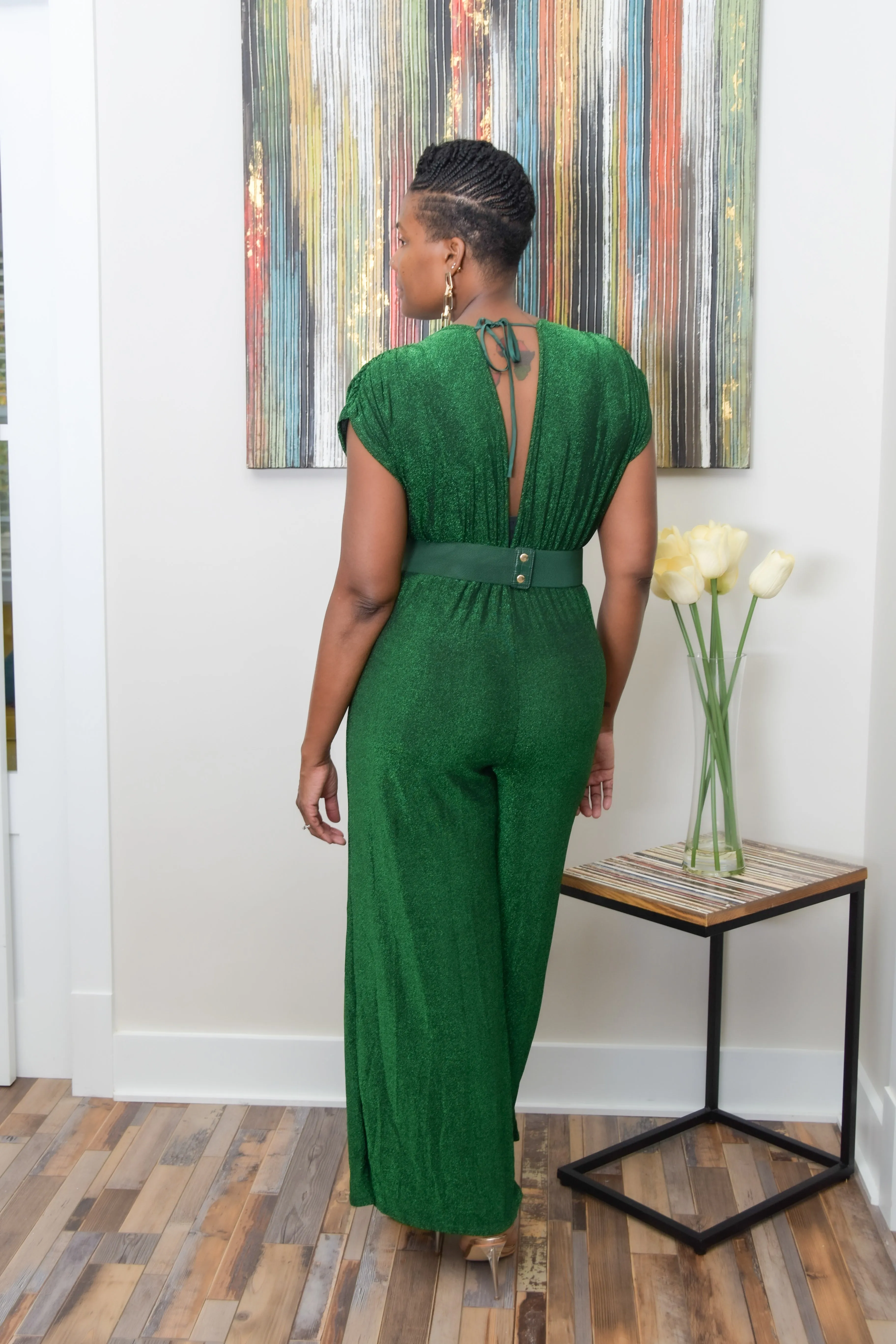 Metallic Green Jumpsuit