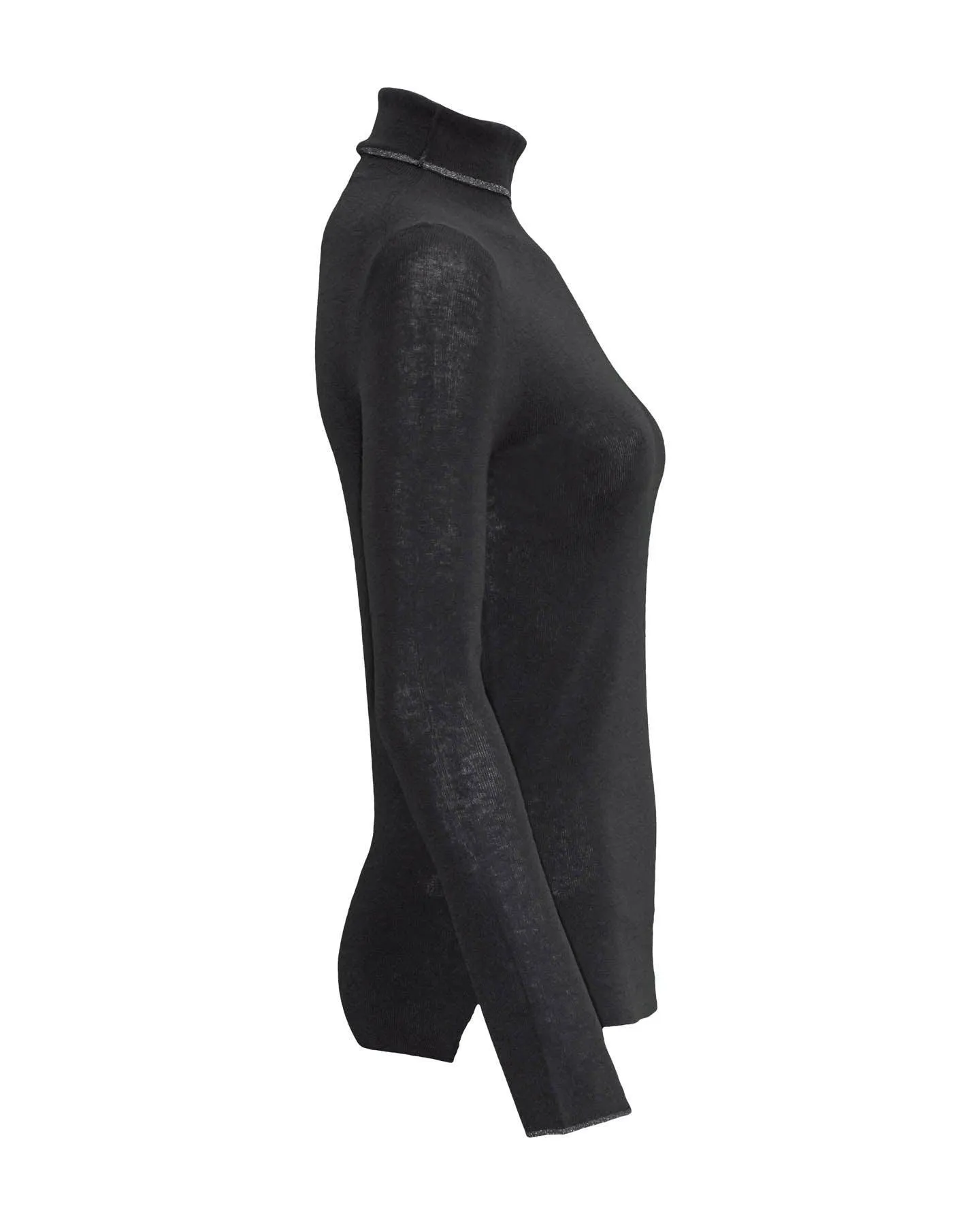 Metallic Trim Wool Blend Pullover