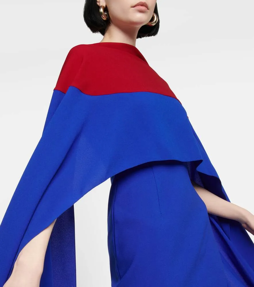 Midi dress Elina with cape ROKSANDA, blue