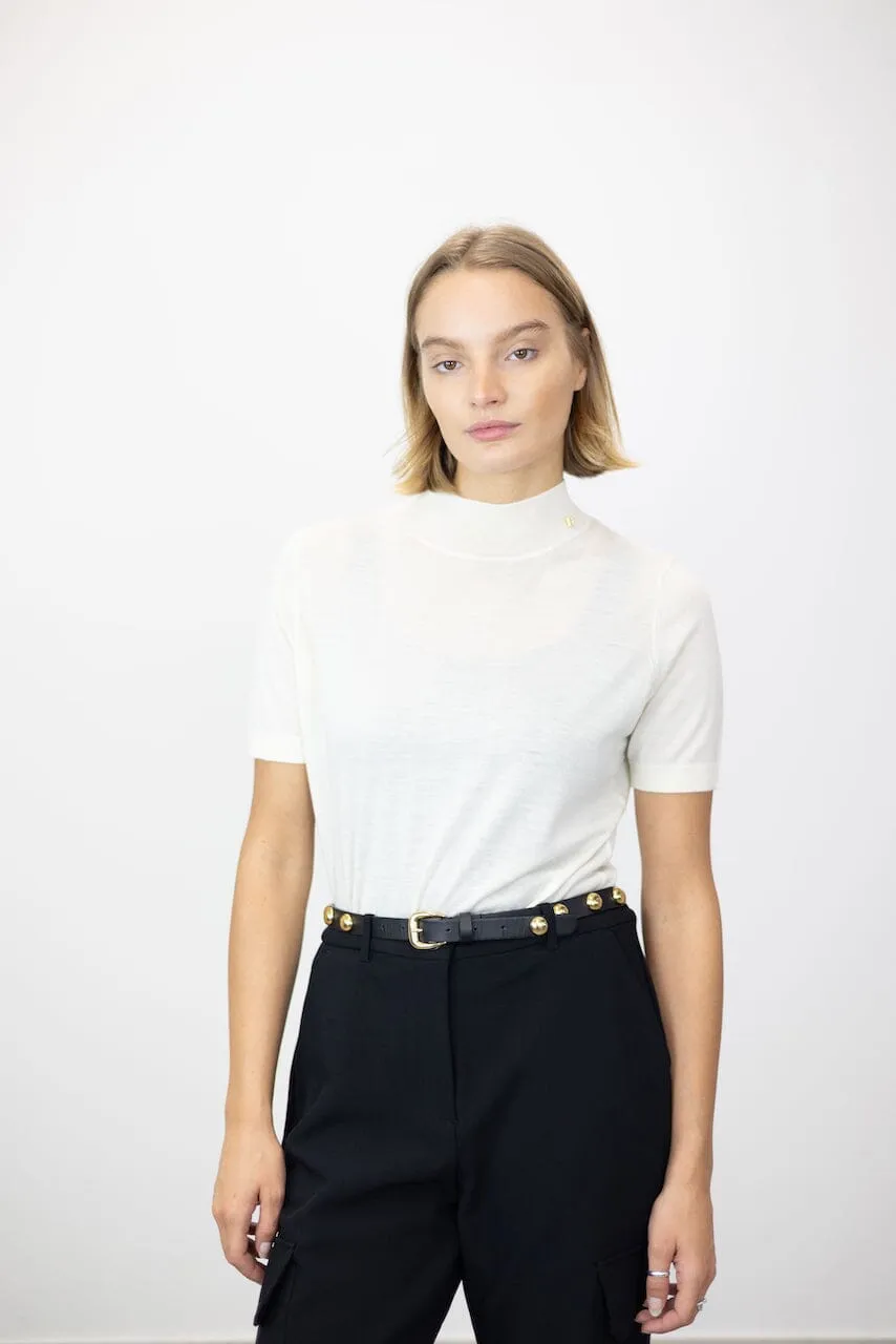 MONIQUE SHORT SLEEVES SWEATER IN IVORY