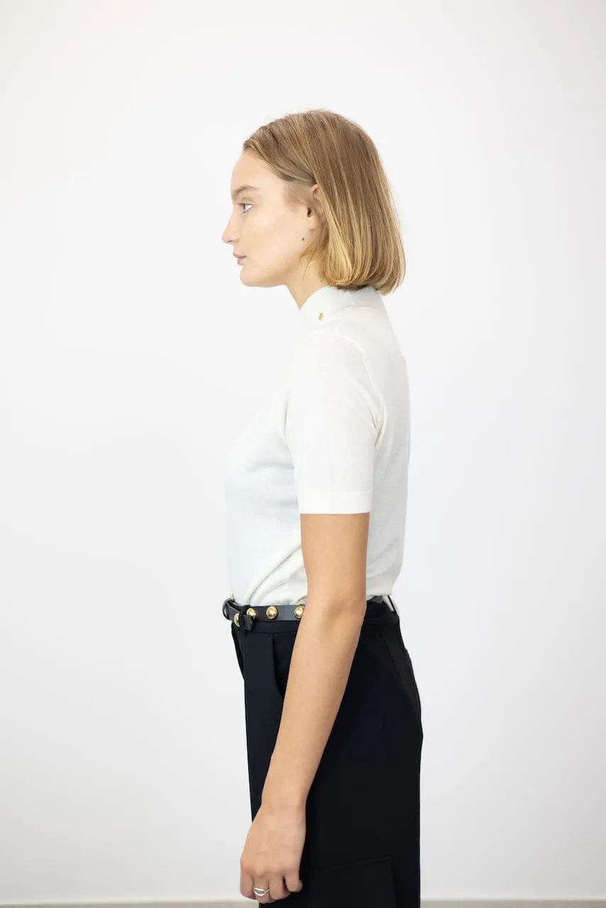 MONIQUE SHORT SLEEVES SWEATER IN IVORY