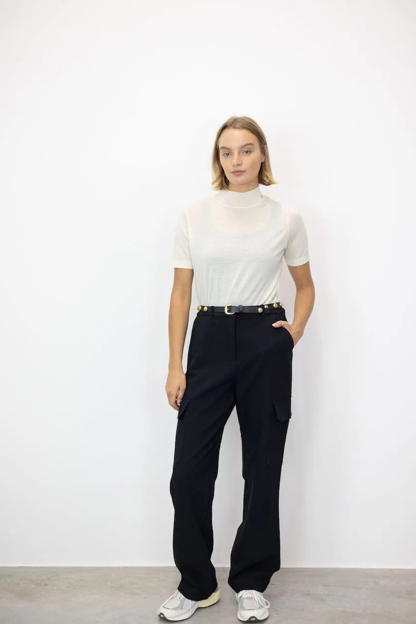 MONIQUE SHORT SLEEVES SWEATER IN IVORY